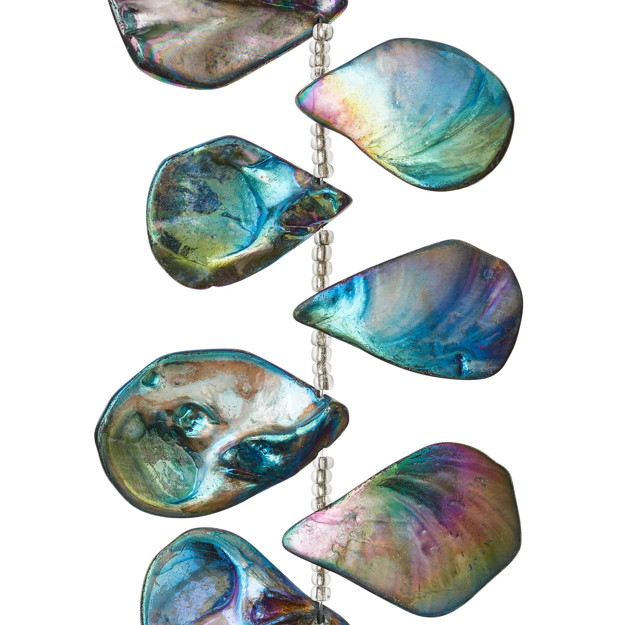 Multicolor Shell Teardrop Beads, 34mm by Bead Landing™